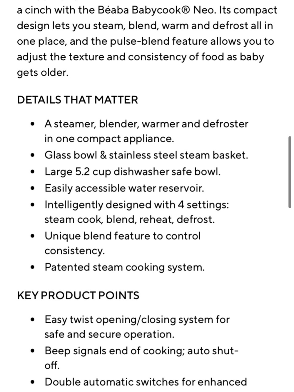 BEABA Babycook Baby Food Maker - Navy and White - Picture 3 of 5